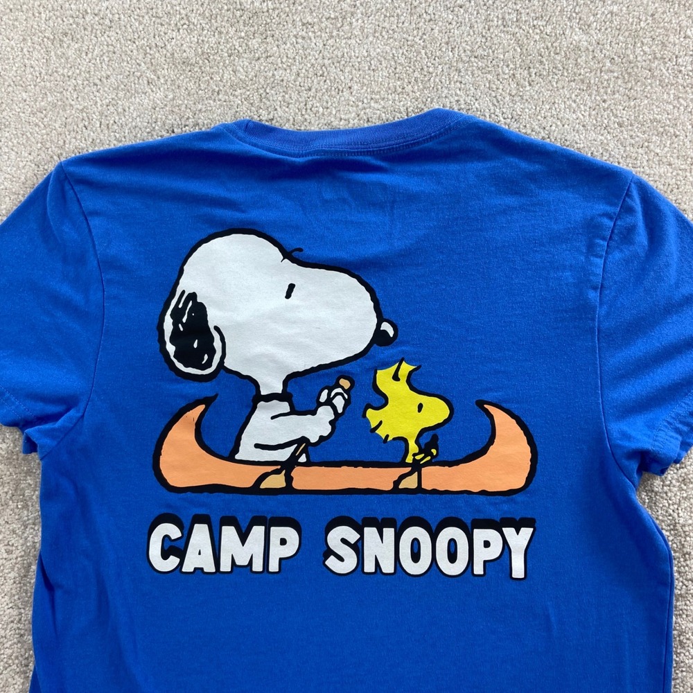 Aeropostale Peanuts T-Shirt Mens Small Blue Camp Snoopy Beagle Scouts Graphic